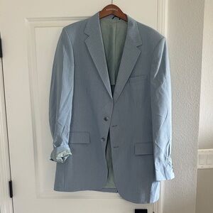 Vintage Sears Women’s Light Blue Pinstripe Blazer